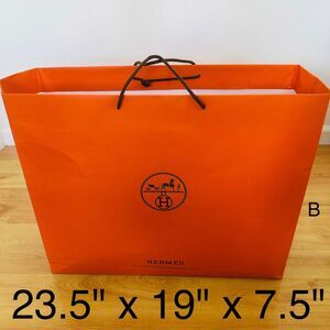 Hermes Paper Shopping Bag - orange X large, 23.5" x 19" x 7.5" [B]